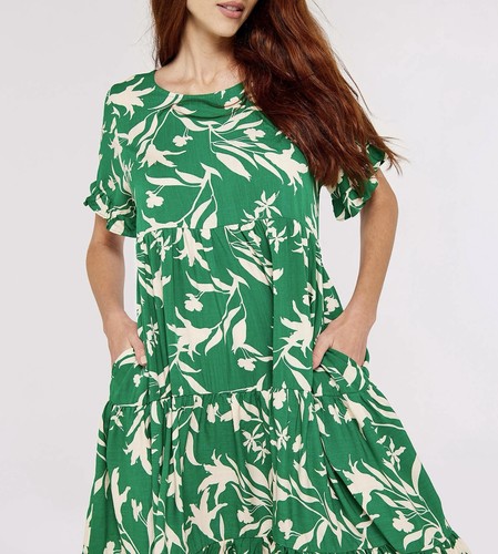 Apricot kleid viskose grün - apricot,