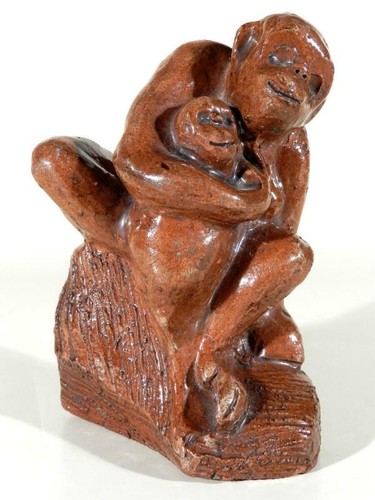 Affe keramik figur - affe,