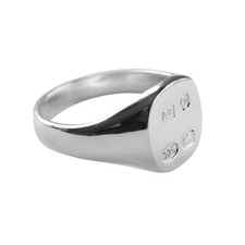 Kissen Siegelring 925 massiv Silber Funktion gepunzt 14x13mm UK Made Bespoke