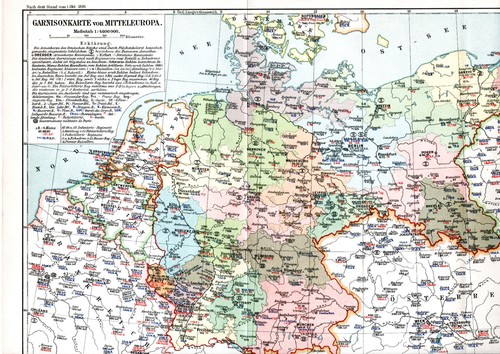Deutsches reich garnisonskarte - deutsches, reich-garnisonskarte
