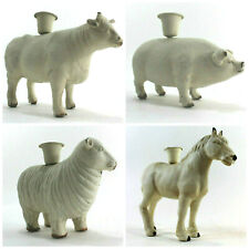 Kerzenleuchter Schwein Kuh Schaf Pferd creme Kerzenhalter Landhaus Shabby Tiere