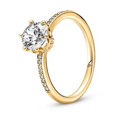 PANDORA Schmuck Ring für Damen Funkelnde Krone Goldfarben 168289C01