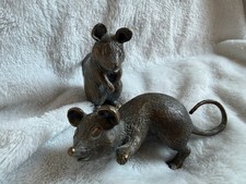 2x Bronze Mäuse Figur –