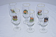 6 Biergläser mit Jagdmotiv in