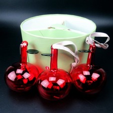 3x Iittala Glasapfel Christbaumschmuck Rot Oiva Toikka Design Finnland Lasiomena