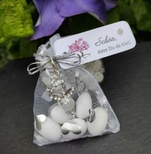 5 Organza Gastgeschenke Engel Charm Mandeln für Hochzeit Kommunion Taufe