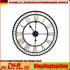Ø80 cm Große Wanduhr Römische Zahlen Wanduhr Wohnzimmer rund Uhr Vintage-Stil DE
