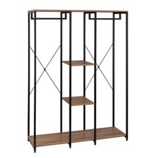 Kleiderständer Wäscheständer Kleiderschrank Schuhregal mit Ablage Holz rs0048hei