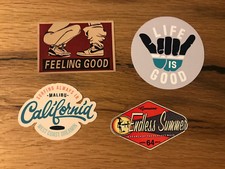 SURFER Set 4x Aufkleber Beach
