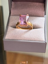 Unikat!  Gelbgold Ring 5,98g massiv _14kt/585 mit großem Amethyst, Zertifikat