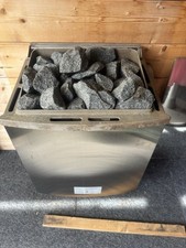 Karibu Biokombi-Saunaofen 9 kW Inklusive Steuergerät Silber + Schutz(Holz)