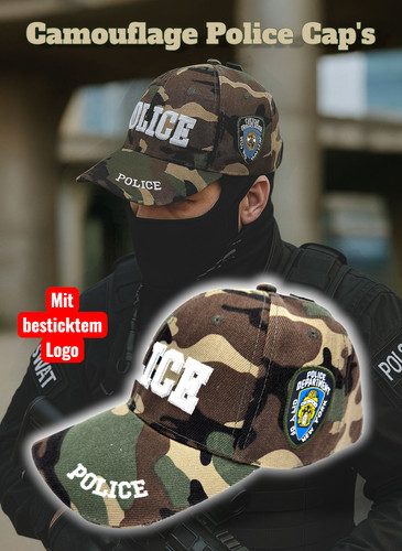 Police camouflage baseball cap - police,
