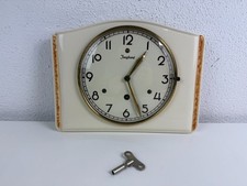 JUNGHANS Küchenuhr 19/0971 4045 Wanduhr mechanisch Aufzug Vintage 50er Keramik