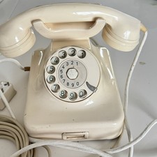 W48 Telefon mit Wählscheibe, Elfenbeinfarben. Funktionsfähig mit TAE