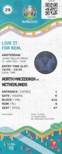 Ticket Eintrittskarte EM Euro 2020 Amsterdam: Niederlande N. Mazedonien 21.06.21