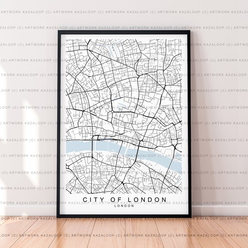 City london karte - of, poster
