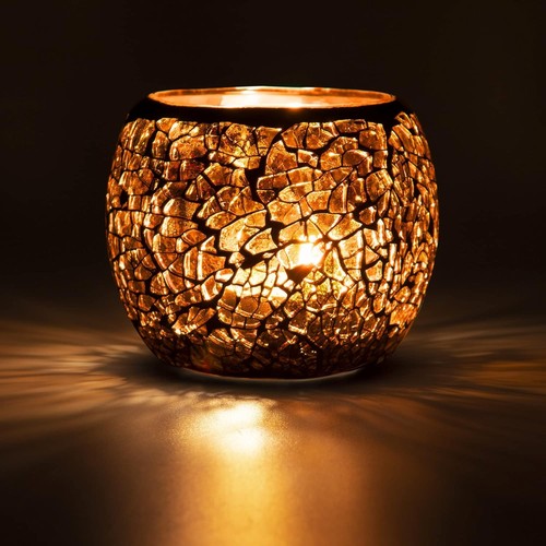 Teelichthalter glas gold - glas,