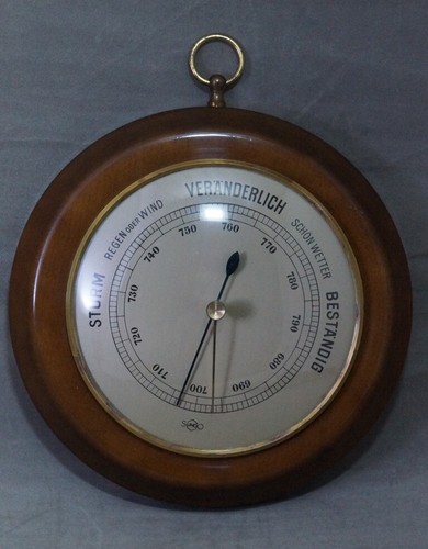 Barometer rund aus holz - rund,