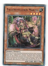 Yugioh FALLENSTELLERIN MANTIS , cotd-de030 Super Rare deutsch Excellent 