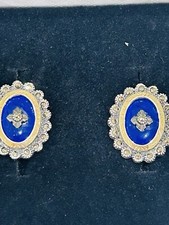 Beidermeier Ohrringe im Silber und Hold gefasst