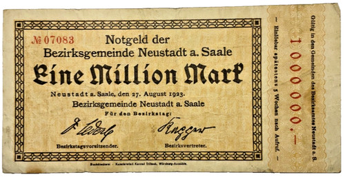 Neustadt notgeld million - neustadt, 1