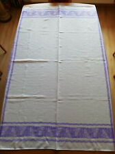 Tischdecke Küchentischdecke 50er Jahre weiß/lila-Baumwollle ? ca.120 cmx145 cm