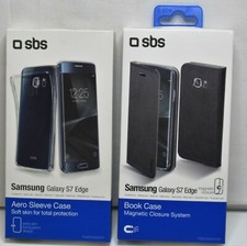 Samsung Galaxy S 7 Edge  Handy Hülle Transparent Schutzglas Book Case 