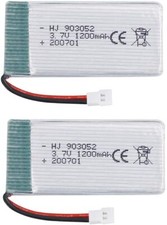 2x 3.7V 1200mAh LiPo Akku für Drohnen | 15 Min Flugzeit | Syma, JJRC