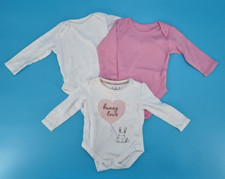 3x Langarm Body für Mädchen von F&F / GEORGE in Gr. 62/68 (3-6 M) 100% Baumwolle