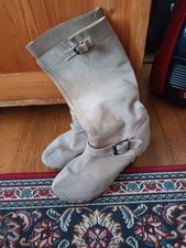 Stiefel Gr 39 beige Wildleder