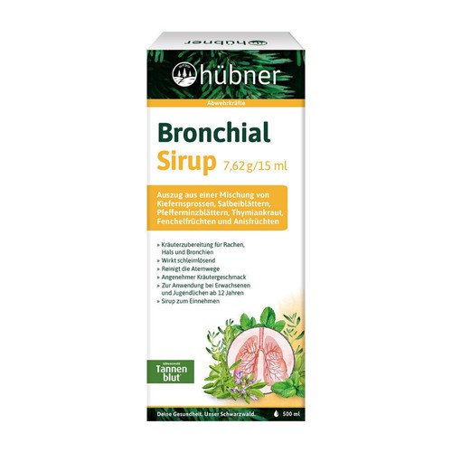 Hübner bronchial sirup - bronchial-sirup, 500ml