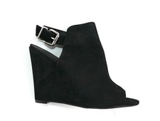 SCHUTZ Keilabsatz Sandaletten Stiefeletten Wedges Schuhe Schwarz Wildleder Gr 37