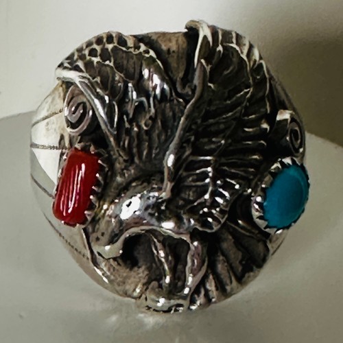 Adler ring türkis koralle - koralle, 925