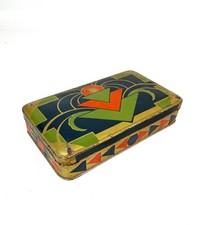 Seltene Art Deco Bauhaus De Stijl Abstrakt Avantgarde Kubistisch Deko Blechdose 