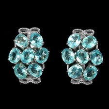 Silver Earrings Apatite