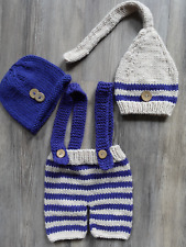 Newborn Baby Fotoshooting Shootingoutfit Outfit 2 x Mütze Hose Junge 56 62