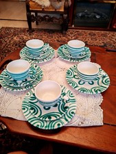 Gmundner Keramik Grün geflammt Teeset/Kaffeeset