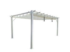 Aluminium-Pavillon mit verstellbarem Sonnensegel, ca. 350 x 505 x 236 cm – Grau-