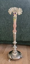 RARITÄT Vase um 1900 Arthur Krupp Berndorf Ständer Versilbert mit Glasvase 54 cm