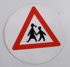 Werbe-Aufkleber Achtung Kinder Vorsichtschild Schulanfänger Kindergarten 9,5 cm