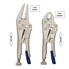 Gripzangen Set Klemmzange 2-tlg. Langbeckzange Feststellzange Fixierzange 4" 5" 
