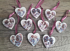 Holz Deko Herzen Hänger Hunde