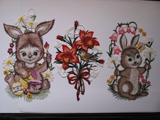 Konvolut: wunderschöne Plauener Stickerei, für Weihnachts-/Osterdekoration.