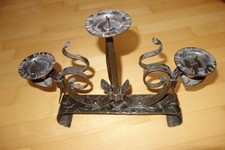 großer Guss Kerzenständer Kerzenhalter antikschwarz Gusseisen 3-flammig 3 Arm