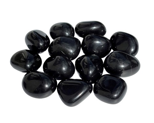 Schwarzer onyx trommelstein - schwarzer,
