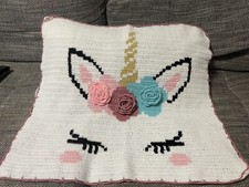 Einhorndecke Unicorn Blanket Babydecke Wagendecke Gehäkelt Handgefertigt