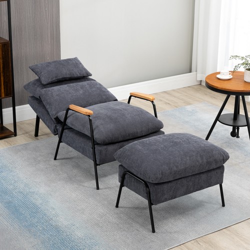 Homcom ohrensessel mit hocker - mit,