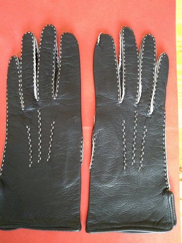 Damen leder handschuhe schwarz - handschuhe,