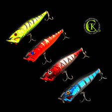 4x 9,5cm Popper Topwater Jerkbait Jerk Hardbait Runner Kunstköder Barsch Hecht