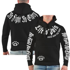 Herren Kapuzenpullover Marke Life is Pain Hoody White trash smile and fight